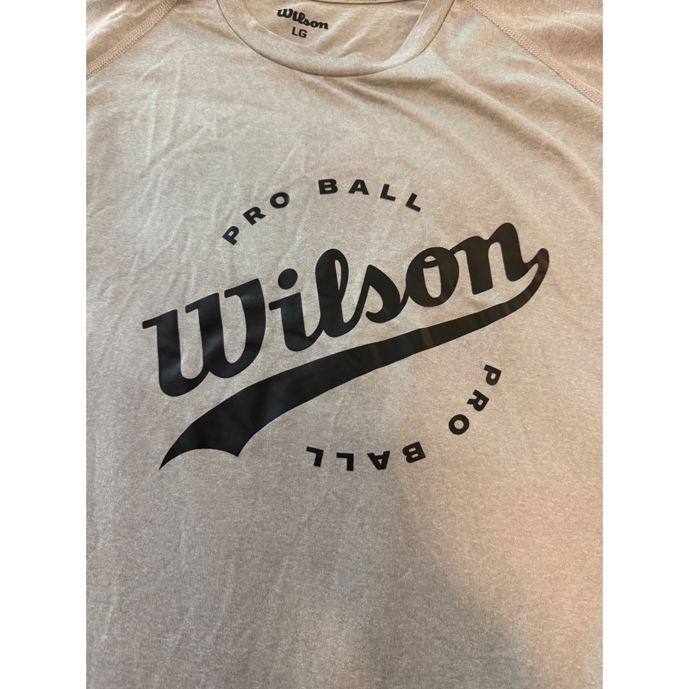 Wilson Pro Ball Graphic T-Shirt Mens Large Gray Short Sleeve Sportswear Tee